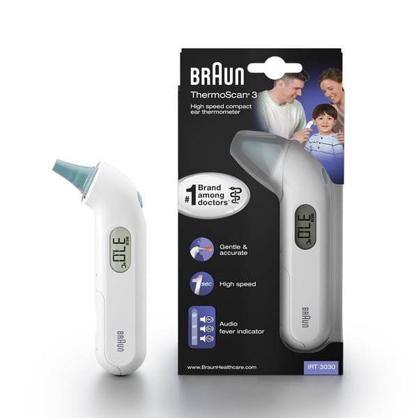 Braun ThermoScan 3 Kontakt Hvid Øre