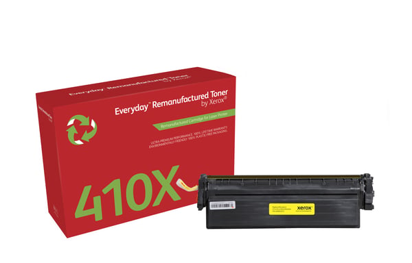 Everyday™ Keltainen Remanufactured Toner by Xerox compatible with HP 410X (CF412X), High capacity Everyday™ Keltainen Remanufactured Toner by Xerox compatible with HP 410X (CF412X), High capacity