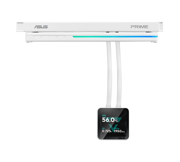 ASUS PRIME SLC II 360 ARGB LCD WHT Processor Allt-i-ett vätskekylare 12 cm Vit 1 styck