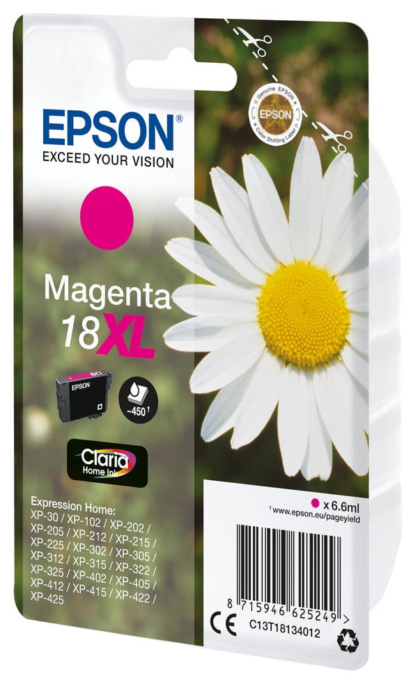 Epson Daisy 18XL Päivänkakkara Claria Home, yksittäispakkaus, magenta muste Epson Daisy 18XL Päivänkakkara Claria Home, yksittäispakkaus, magenta muste