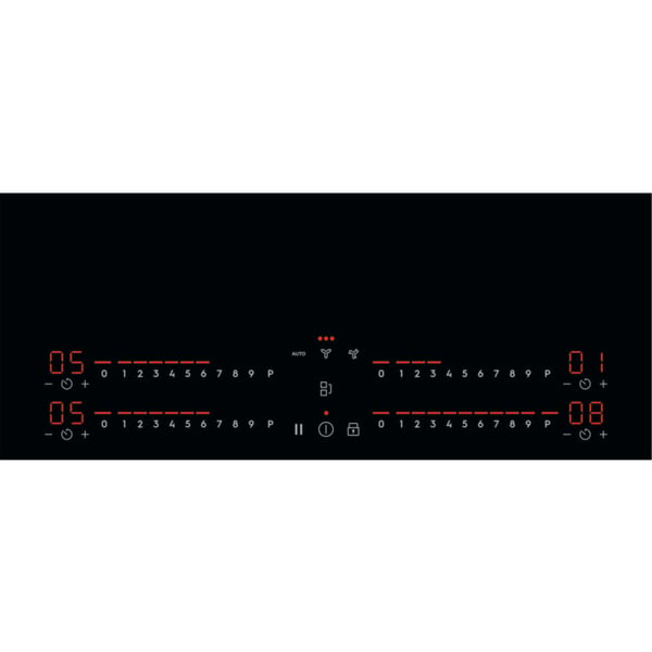 Electrolux KCC73443CK Svart Inbyggd 70 cm Induktionshäll med zon 4 zone(s) Integrerad huva
