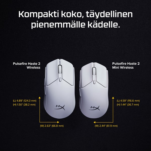 HyperX Pulsefire Haste 2 Mini – langaton pelihiiri (valkoinen)