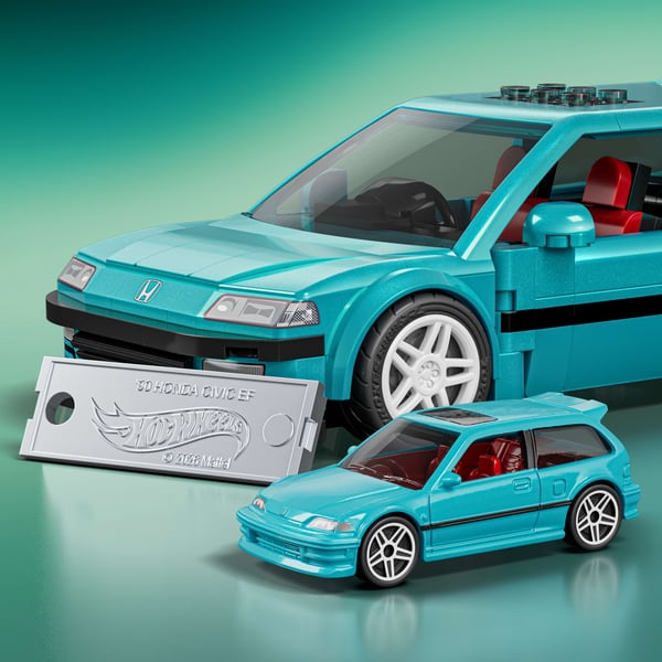 Mattel Brick Shop Hot Wheels Custom ’90 Honda Civic EF byggelegetøjssæt (248 dele), til samlere