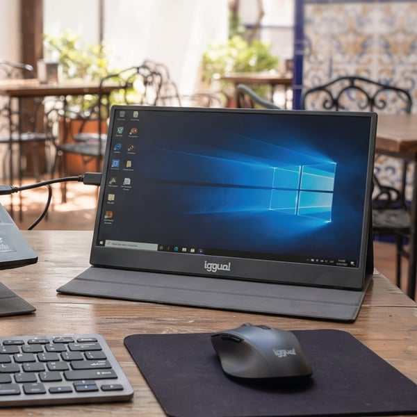 iggual MPL156 tietokoneen litteä näyttö 39,6 cm (15.6") 1920 x 1080 pikseliä Full HD LED Musta