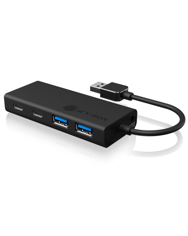 ICY BOX IB-HUB1426-U3 USB 3.2 Gen 1 (3.1 Gen 1) Type-A 5000 Mbit/s Svart