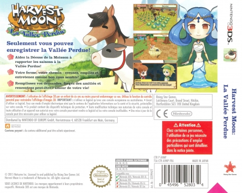 Nintendo Harvest Moon: The Lost Valley 3D, 3DS Standard Fransk Nintendo 3DS