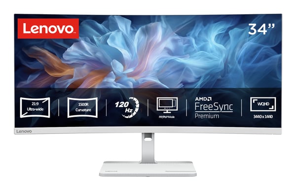 Lenovo L34W-4C computerskærm 86,4 cm (34") 3440 x 1440 pixel UltraWide Quad HD LED Grå