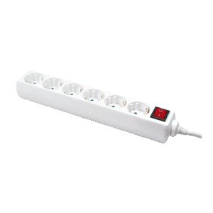 LogiLink LPS202 jatkojohto 1,5 m 6 AC-pistorasia(a) Valkoinen