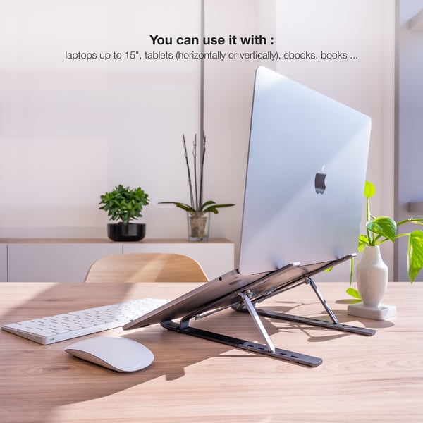 TooQ TQLRS0033-AL-G laptop stativ Stander til laptop og tablet Grå 38,1 cm (15")