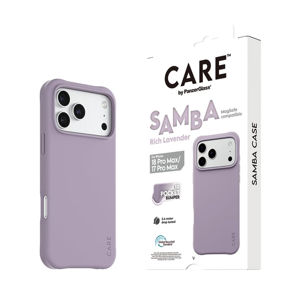 PanzerGlass CARE™ by ® Samba Case Rich Lavender m. Hvid MagSafe iPhone 2026 Pro Max | 17 Pro Max