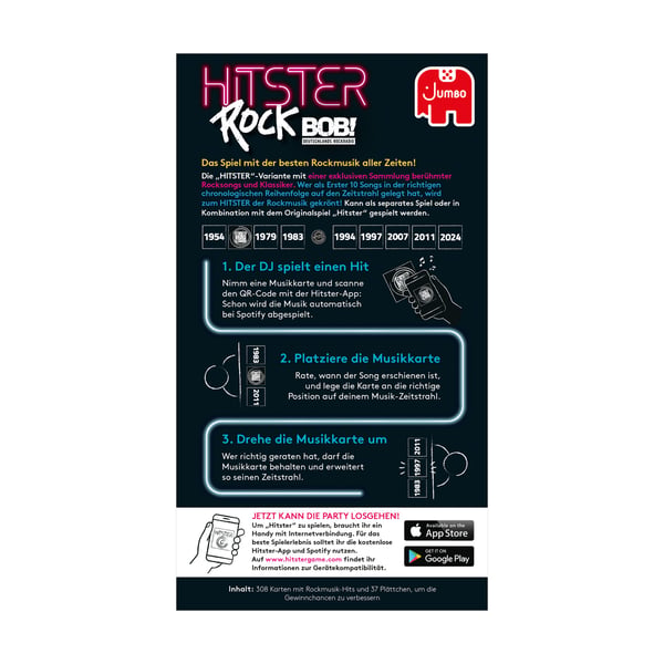 Jumbo Hitster - Rock 30 min Korttipeli Juhla