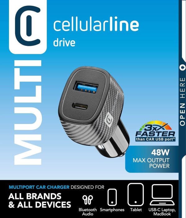 Cellularline 8018080440434 Laptop, Universel Sort Cigartænder Hurtig opladning Automatisk