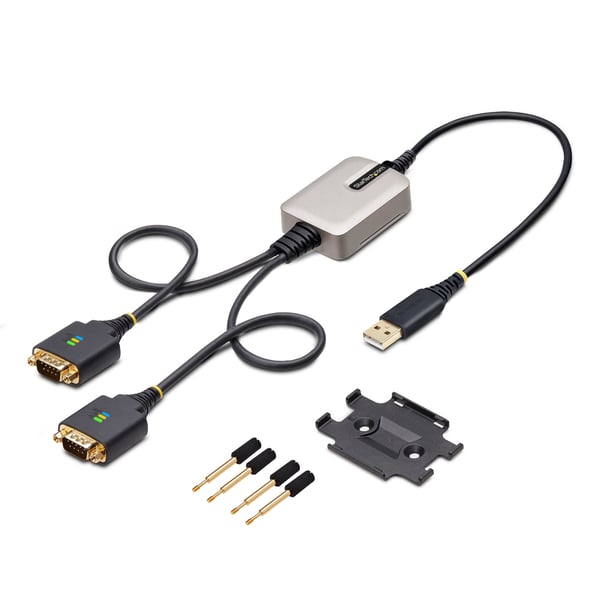 StarTech.com 60 cm 2-Port USB till Seriell Adapter, COM-Retention, FTDI - USB till seriell-kabel - USB (M