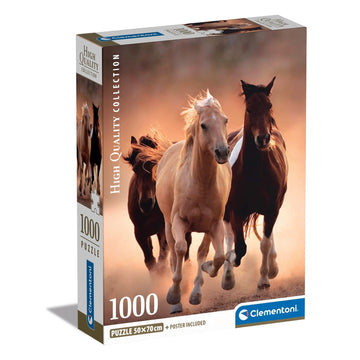 Clementoni Running Horses Puslespil 1000 stk Dyr