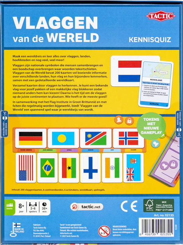 Tactic Vlaggen van de wereld Brætspil Oplysende