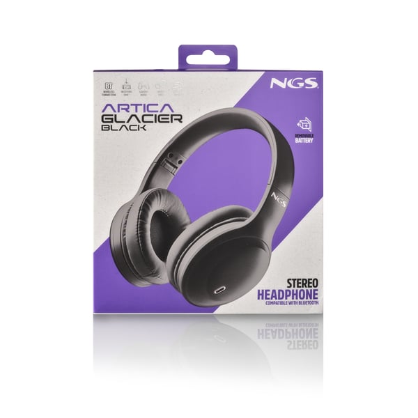 NGS ARTICA GLACIER BLACK Headset Kabel & trådløs Opkald/Musik/Sport/Hverdag Bluetooth Sort