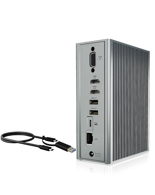 ICY BOX IB-DK2262AC Langallinen USB 3.2 Gen 1 (3.1 Gen 1) Type-C Antrasiitti