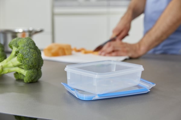 Tefal MasterSeal N10307 Rektangulär Låda 0,8 l Blå, Transparent 5 styck