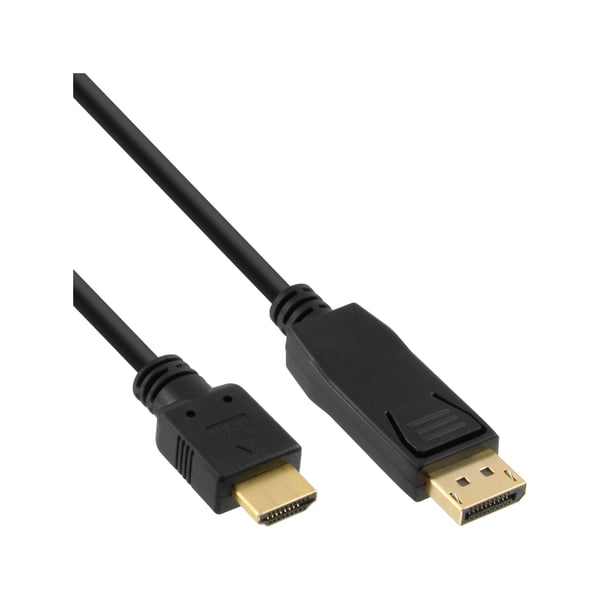 20 kappaleen InLine® DisplayPort–HDMI-muunninkaapeli, musta, 3 m (B-17183)