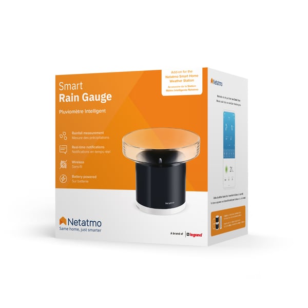 Netatmo NRG01-WW regnmätare 10 cm Trådlös Svart