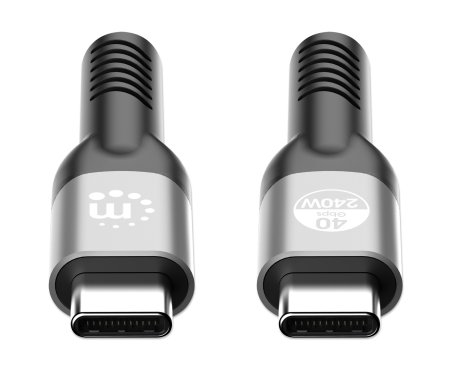 Manhattan 356374 USB-kablar USB4 Gen 3x2 1 m USB C 40 Gbit/s 240 W Svart