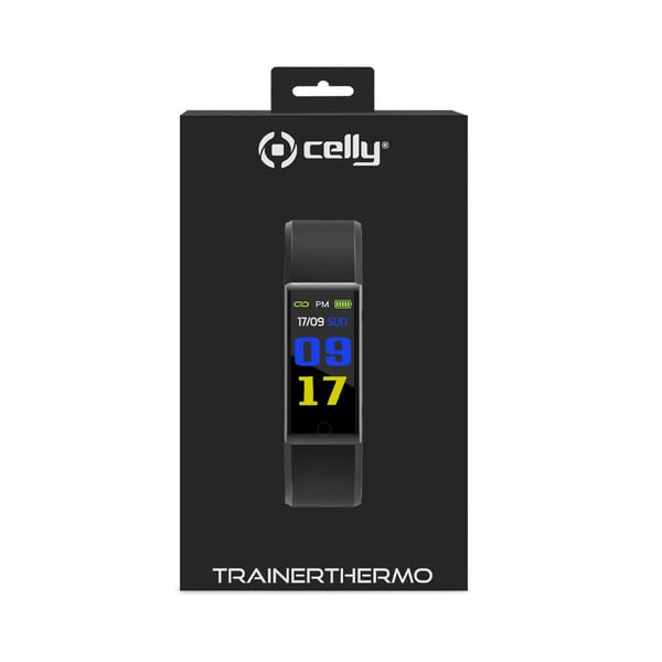 Celly TRAINERTHERMOBK Äly- ja urheilukello 2,44 cm (0.96") LCD Digitaalinen Musta