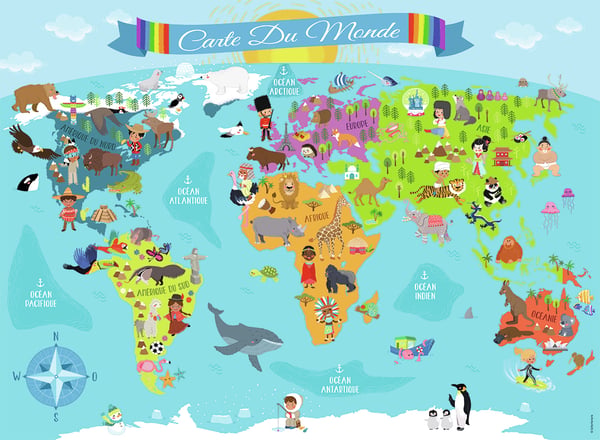 Nathan 150 Piezas de un rompecabezas - Mapa del mundo - 86806