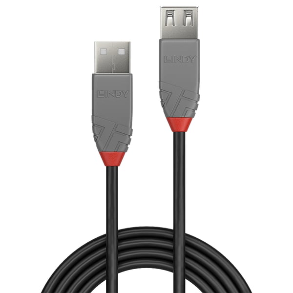 Lindy 36702 USB-kabel USB 2.0 1 m USB A 0,48 Gbit/sek. Sort, Grå