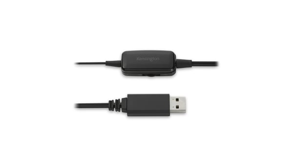 Kensington USB Mono -hovedtelefon med mikrofon og lydstyrkekontrol