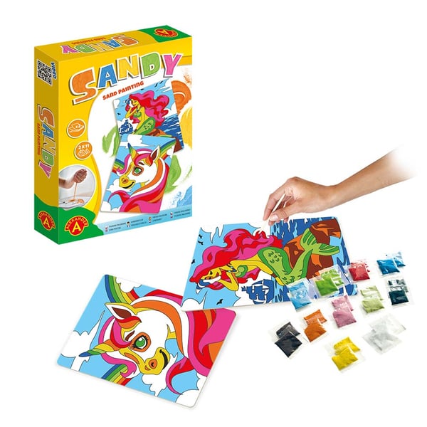 Alexander Toys Sandy Sand Painting Unicorn + Mermaid Farvelægning billedsæt