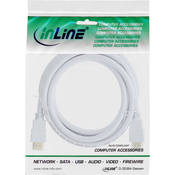 InLine 4043718215164 HDMI-kabel 2 m HDMI Type A (Standard) Hvid