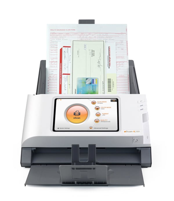 Plustek eScan A280 Essential ADF-scanner 600 x 600 dpi A4 Sort, Hvid