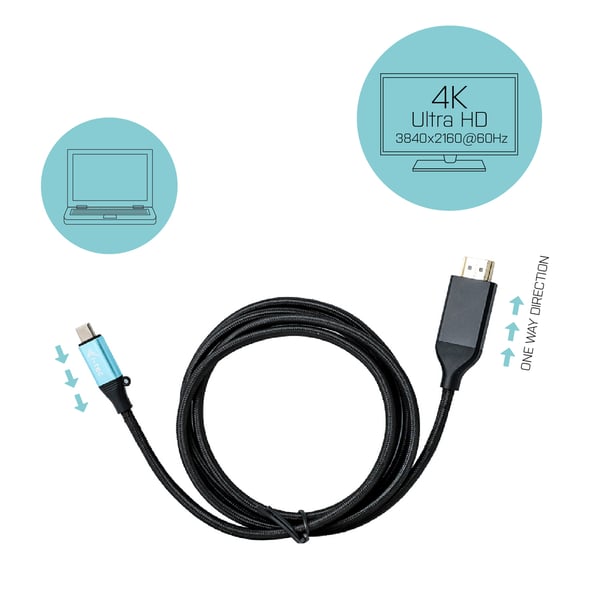 i-tec C31CBLHDMI60HZ videokaapeli-adapteri 1,5 m USB Type-C HDMI Musta