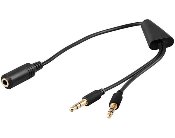 Microconnect AUDAL lydkabel 0,4 m 2 x 3.5mm 3.5mm Sort