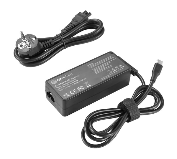CoreParts MBXUSBC-AC0033 virta-adapteri ja vaihtosuuntaaja Sisätila 65 W Musta
