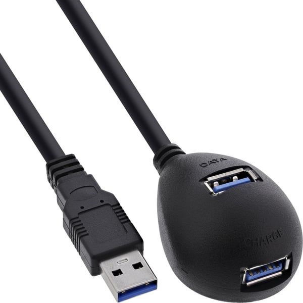 InLine 35653 USB-kabel USB 3.2 Gen 1 (3.1 Gen 1) 3 m USB A 2 x USB A 5 Gbit/sek. Sort