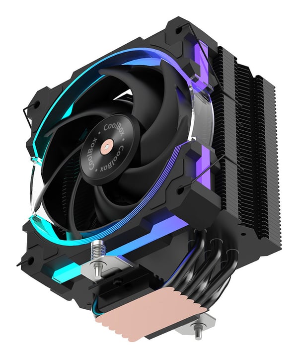 CoolBox H6 Ring ARGB Processor Luftkøler 12 cm Sort 1 stk