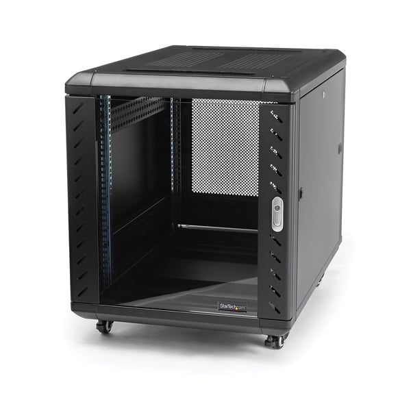 StarTech.com RK1236BKF stativ 12U Fritstående reol Sort
