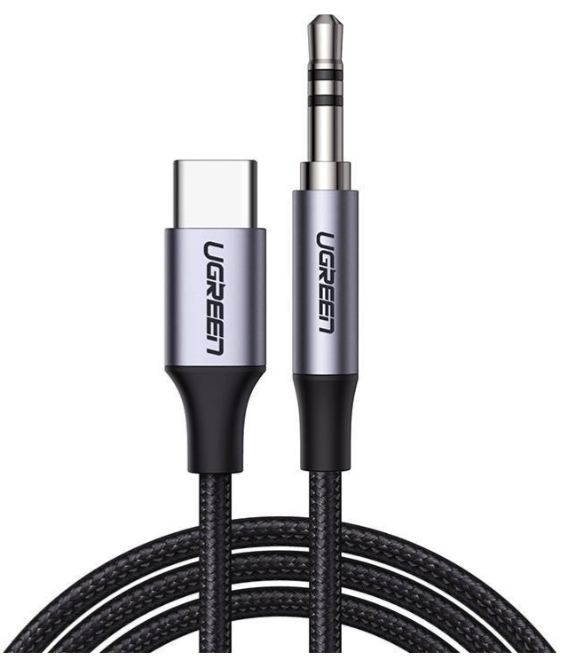 Ugreen CM450 lydkabel 1 m 3.5mm USB Type-C Sort