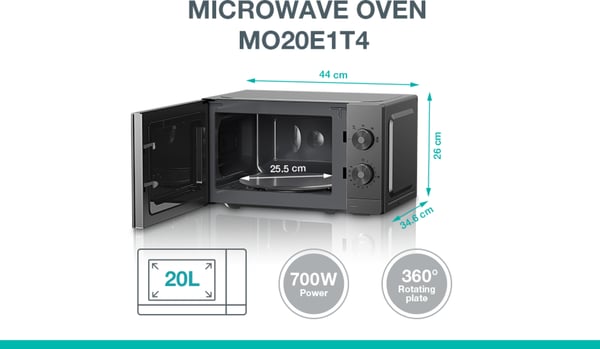 Gorenje MO20E1T4 Rustfrit stål Solo mikroovn Bordplade 20 L 700 W