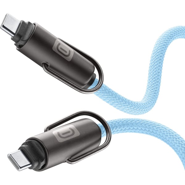 Cellularline USBDATALACEC2CB USB-kablar 1,2 m USB C 60 W Blå