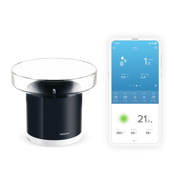 Netatmo NRG01-WW regnmätare 10 cm Trådlös Svart