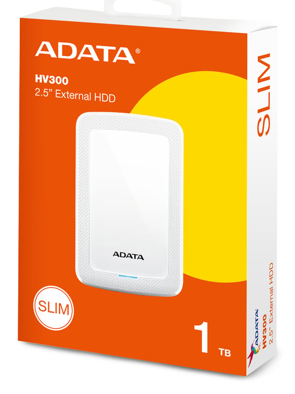ADATA HV300 ekstern harddisk 1 TB 2.5" 3.2 Gen 1 (3.1 Gen 1) Hvid