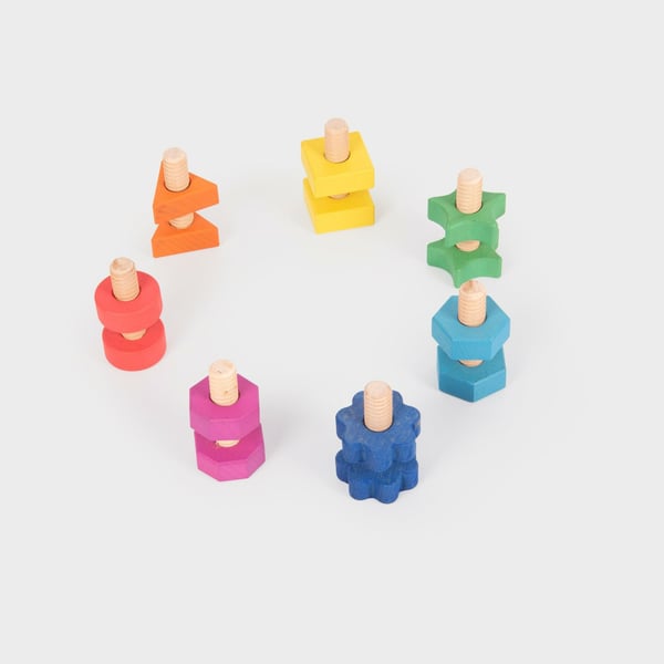 Tickit Rainbow Wooden Nuts & Bolts