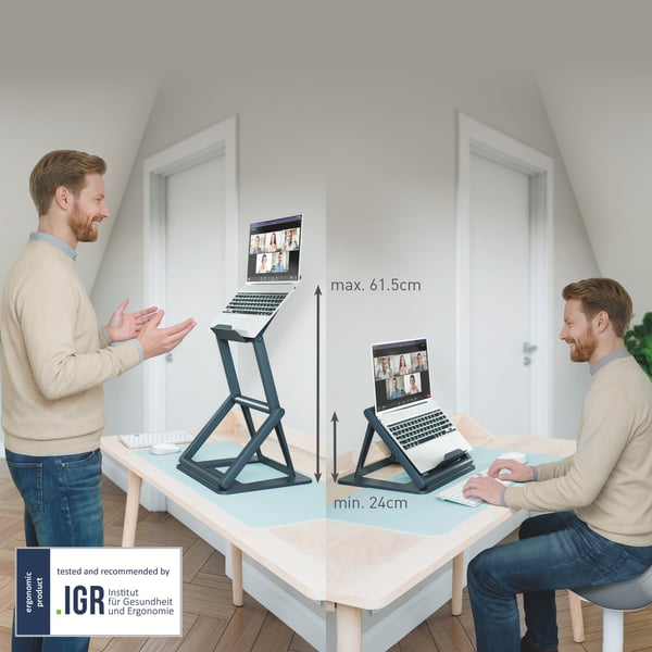 Leitz Ergo 2-i-1 hæve-sænke laptop riser til skrivebord
