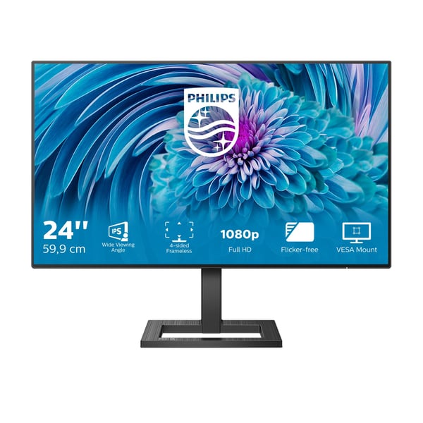 Philips E Line 241E2FD/00 computerskærm 60,5 cm (23.8") 1920 x 1080 pixel Fuld HD LED Sort