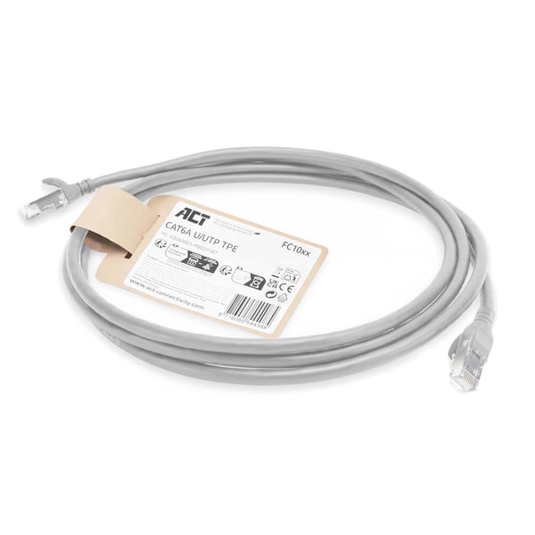 ACT FC1015 netværkskabel Grå 15 m Cat6a U/UTP (UTP) Rund