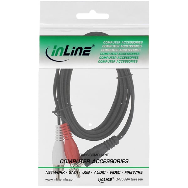 InLine 89939 audiokaapeli 2 m 3.5mm Musta