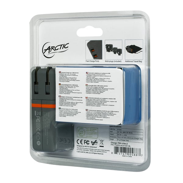 ARCTIC PSAEQ-AC01301-BL Smartphone, Tablet Grå USB Indendørs