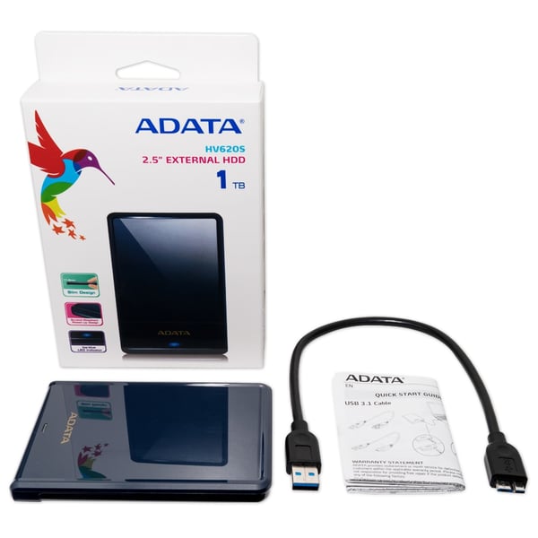ADATA HV620S ulkoinen kovalevy 1 TB 2.5" Micro-USB B 3.2 Gen 1 (3.1 Gen 1) Sininen